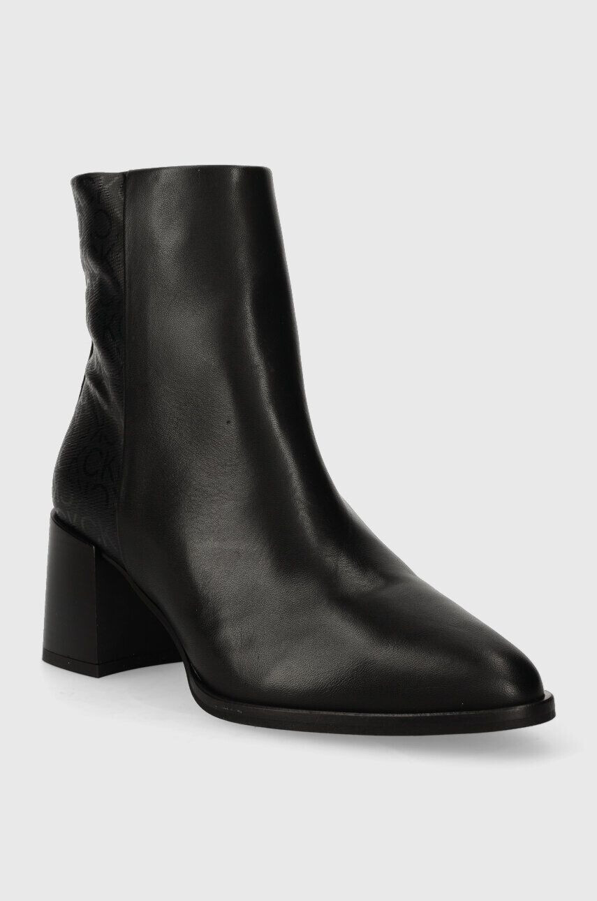 Calvin Klein Členkové topánky ALMOND ANKLE BOOT 55 - EPI MN MX dámske čierna farba na podpätku HW0HW01701 - Pepit.sk