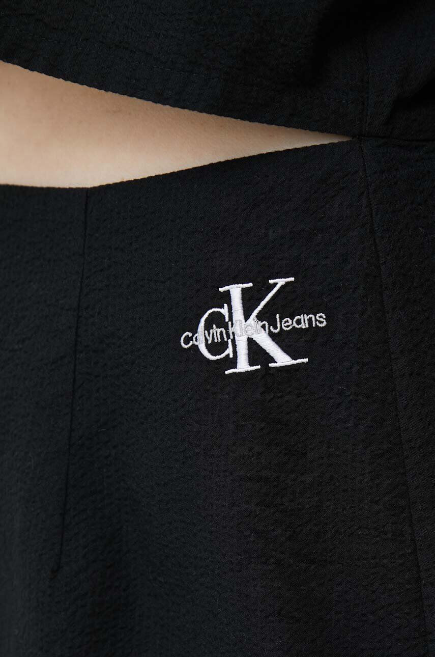 Calvin Klein Jeans Bavlnené šaty čierna farba mini rovný strih - Pepit.sk