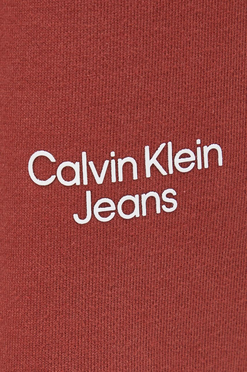 Calvin Klein Jeans Bavlnené tepláky pánske hnedá farba s potlačou - Pepit.sk