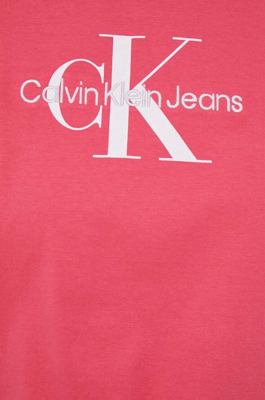 Calvin Klein Jeans Bavlnené tričko ružová farba - Pepit.sk