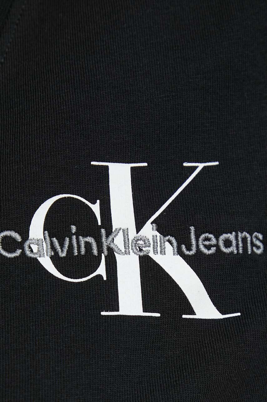 Calvin Klein Jeans Bavlnené tričko čierna farba - Pepit.sk