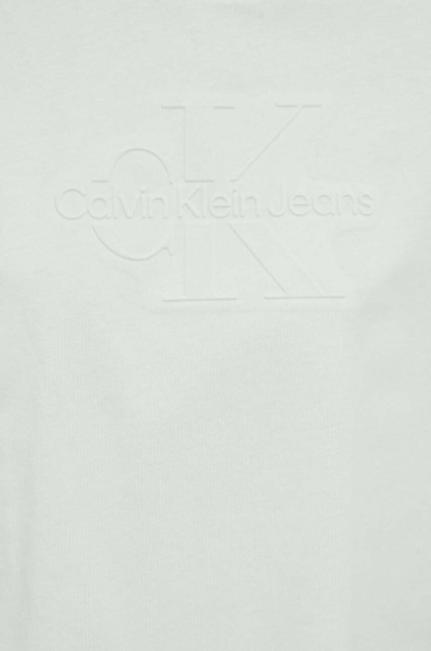 Calvin Klein Jeans Bavlnené tričko zelená farba - Pepit.sk