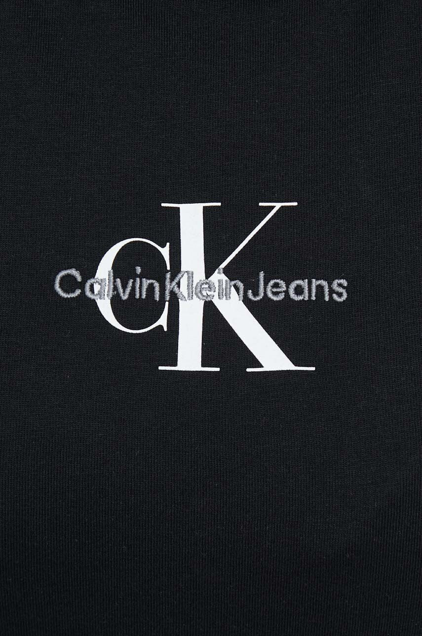 Calvin Klein Jeans Bavlnené tričko čierna farba - Pepit.sk