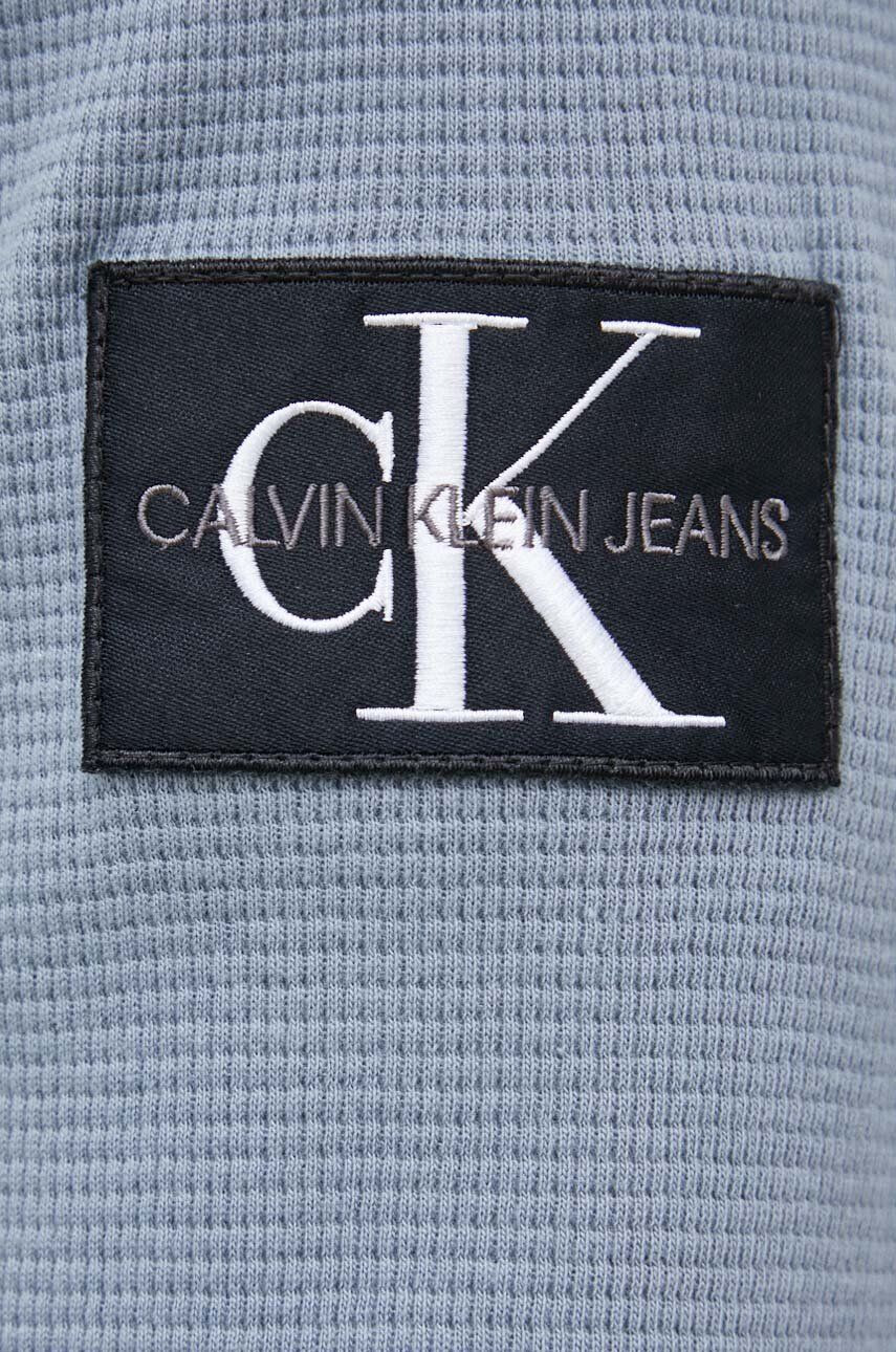 Calvin Klein Jeans Bavlnený sveter pánsky čierna farba - Pepit.sk