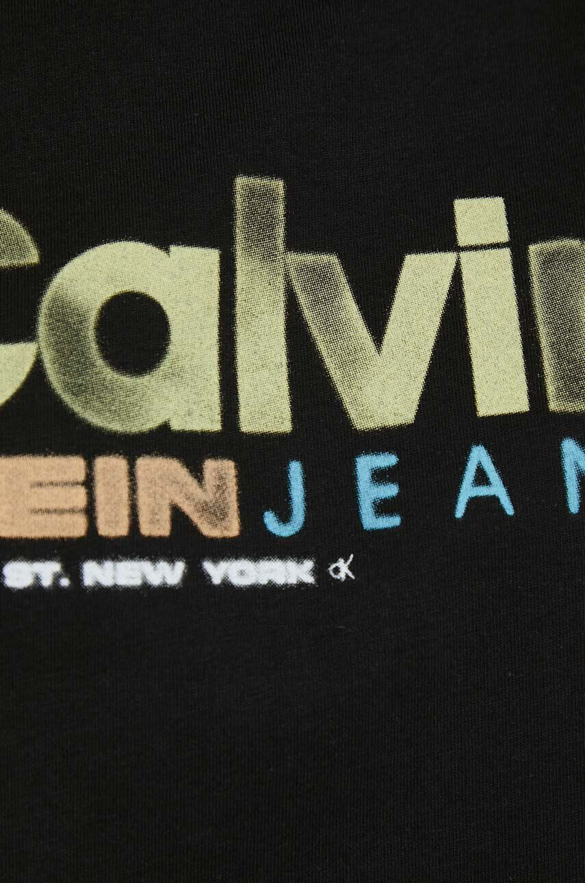 Calvin Klein Jeans Bavlnený top čierna farba - Pepit.sk