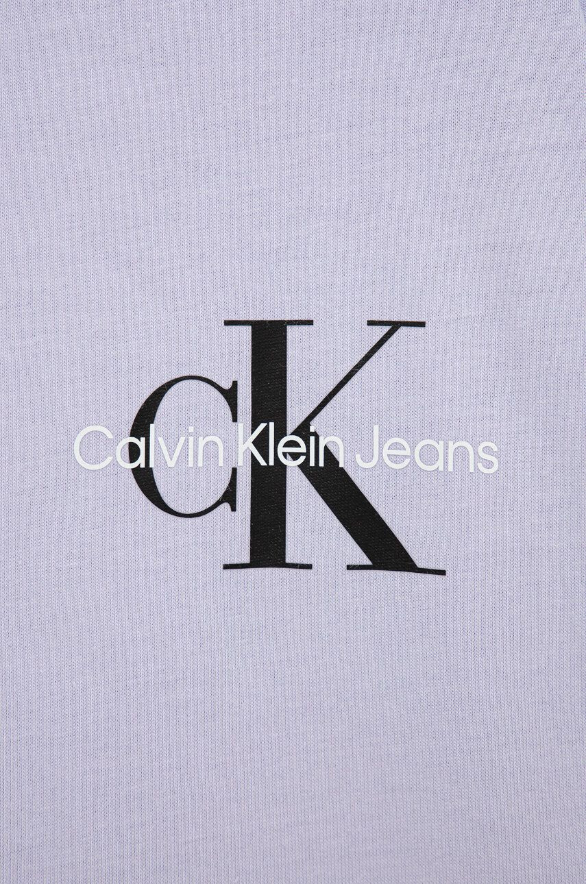 Calvin Klein Jeans Detské bavlnené tričko fialová farba - Pepit.sk