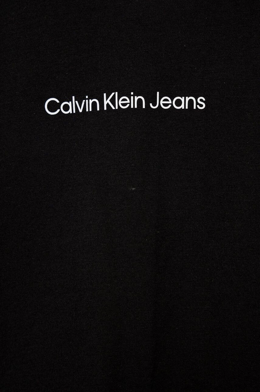 Calvin Klein Jeans Detská bavlnená košeľa s dlhým rukávom čierna farba - Pepit.sk