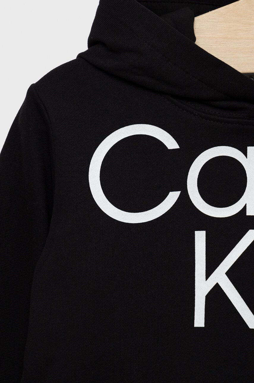 Calvin Klein Jeans Detská bavlnená tepláková súprava čierna farba - Pepit.sk