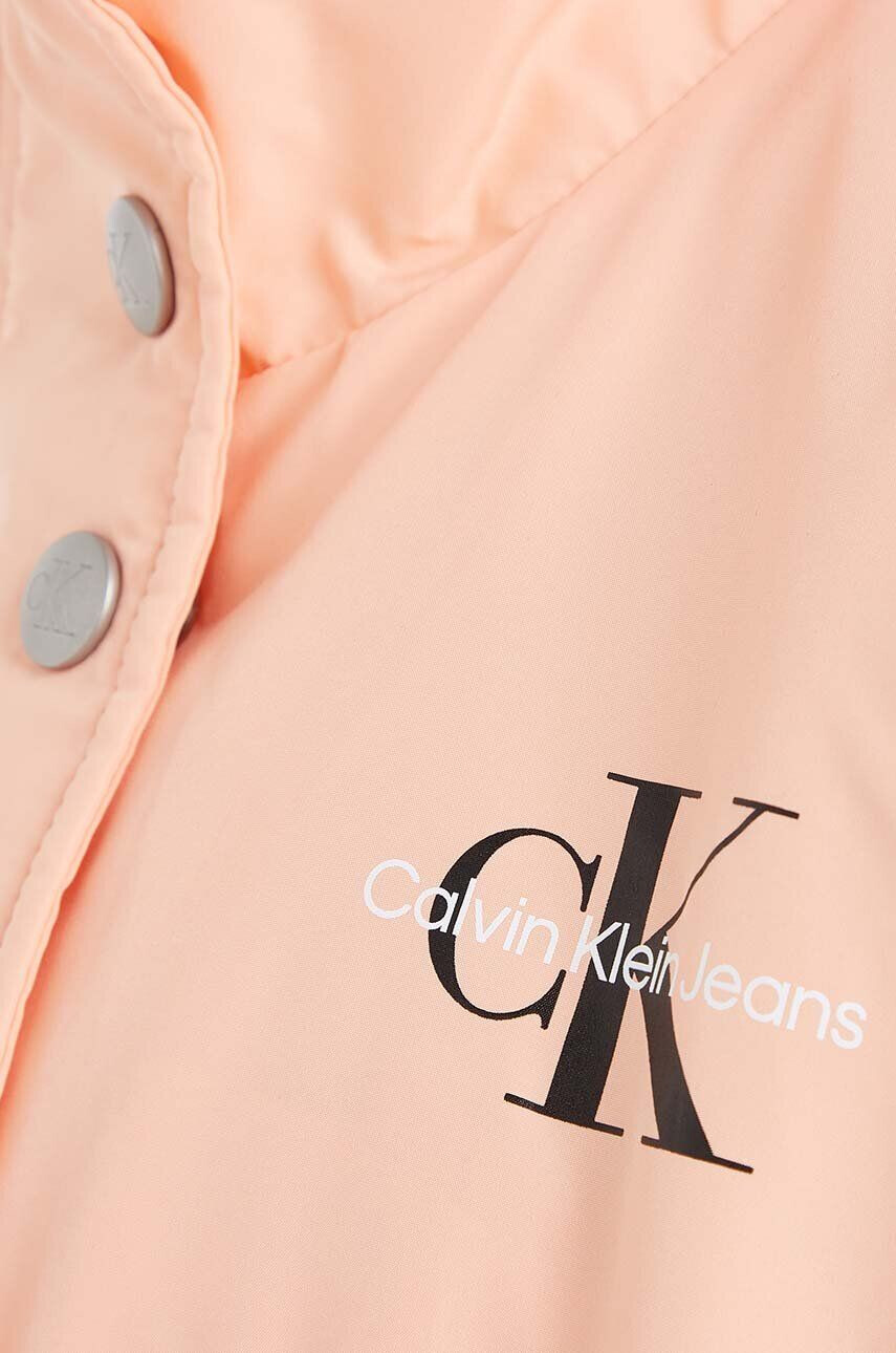 Calvin Klein Jeans Detská bunda oranžová farba - Pepit.sk