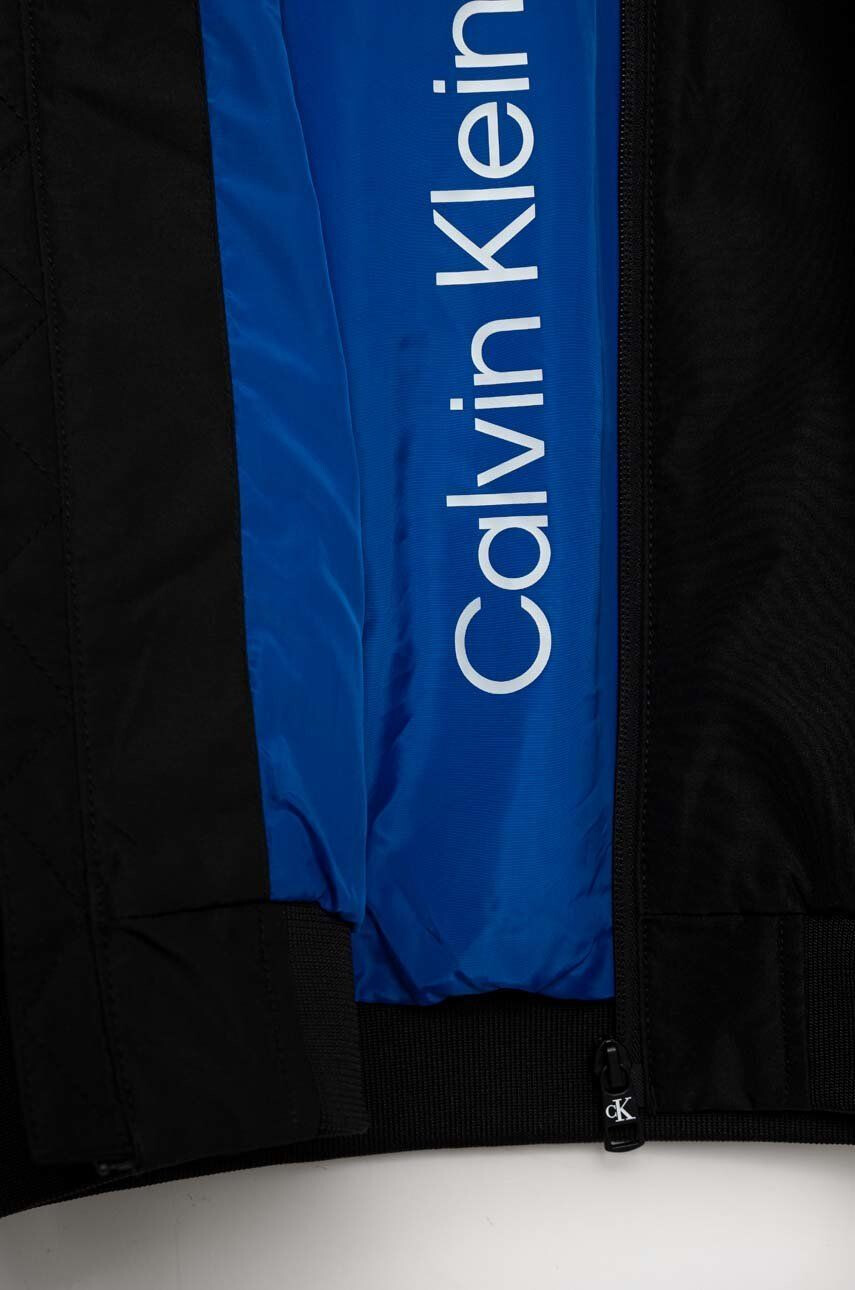 Calvin Klein Jeans Detská bunda čierna farba - Pepit.sk