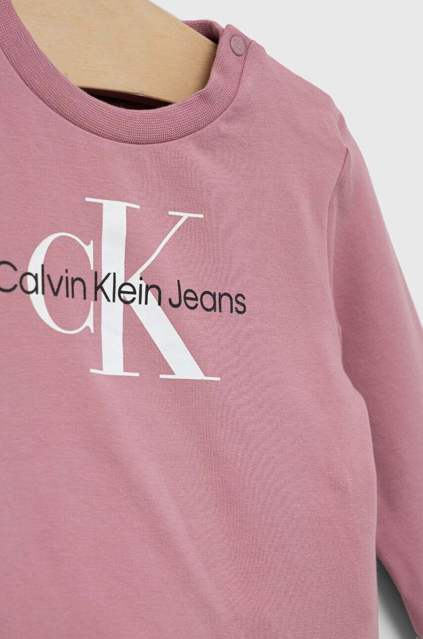 Calvin Klein Jeans Detská tepláková súprava ružová farba - Pepit.sk