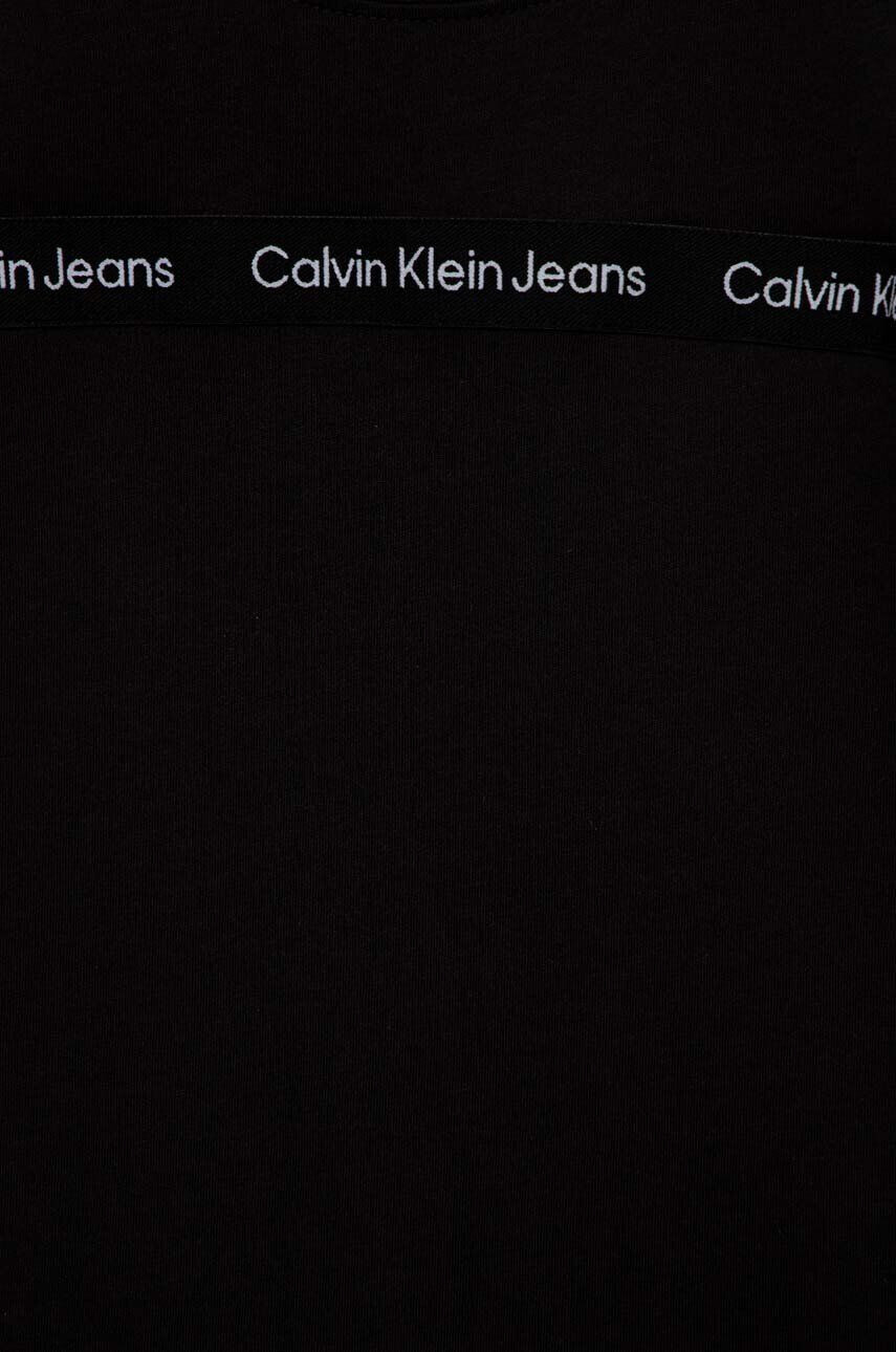 Calvin Klein Jeans Detské bavlnené tričko čierna farba - Pepit.sk