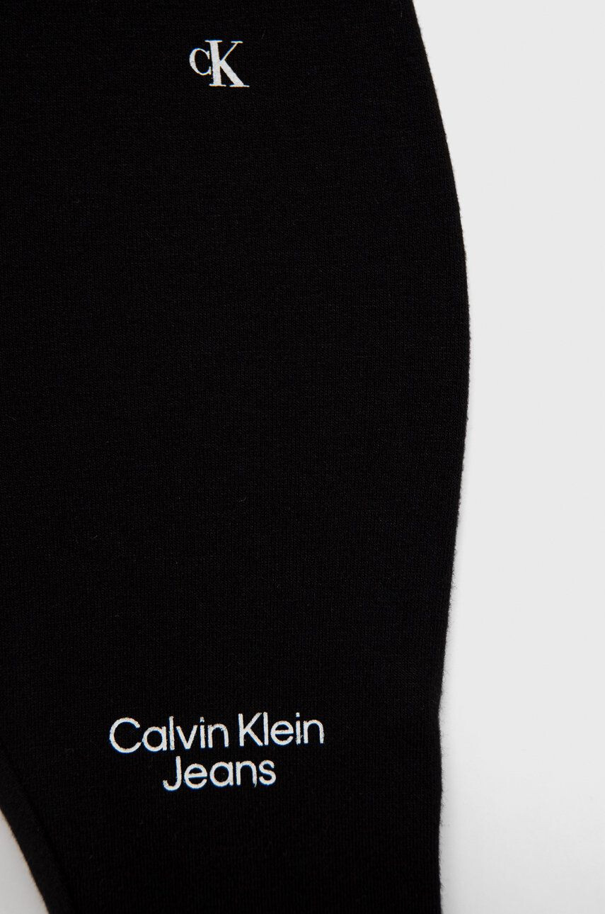 Calvin Klein Jeans Detské legíny ružová farba s potlačou - Pepit.sk