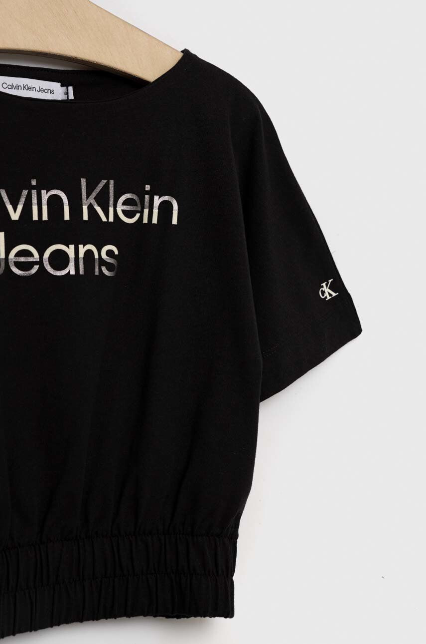 Calvin Klein Jeans Detské tričko čierna farba - Pepit.sk