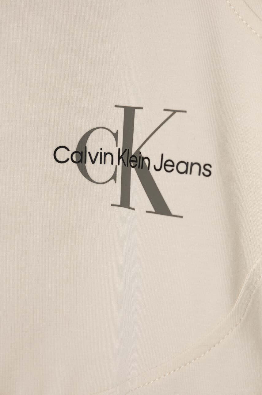 Calvin Klein Jeans Detské tričko s dlhým rukávom béžová farba - Pepit.sk