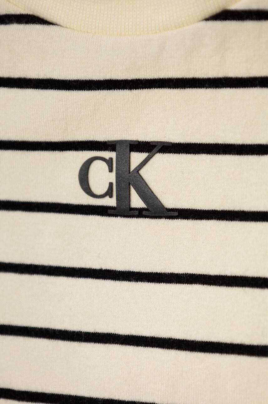 Calvin Klein Jeans Detské tričko s dlhým rukávom čierna farba s polorolákom - Pepit.sk