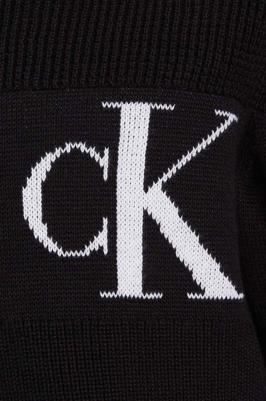 Calvin Klein Jeans Detský bavlnený sveter béžová farba - Pepit.sk