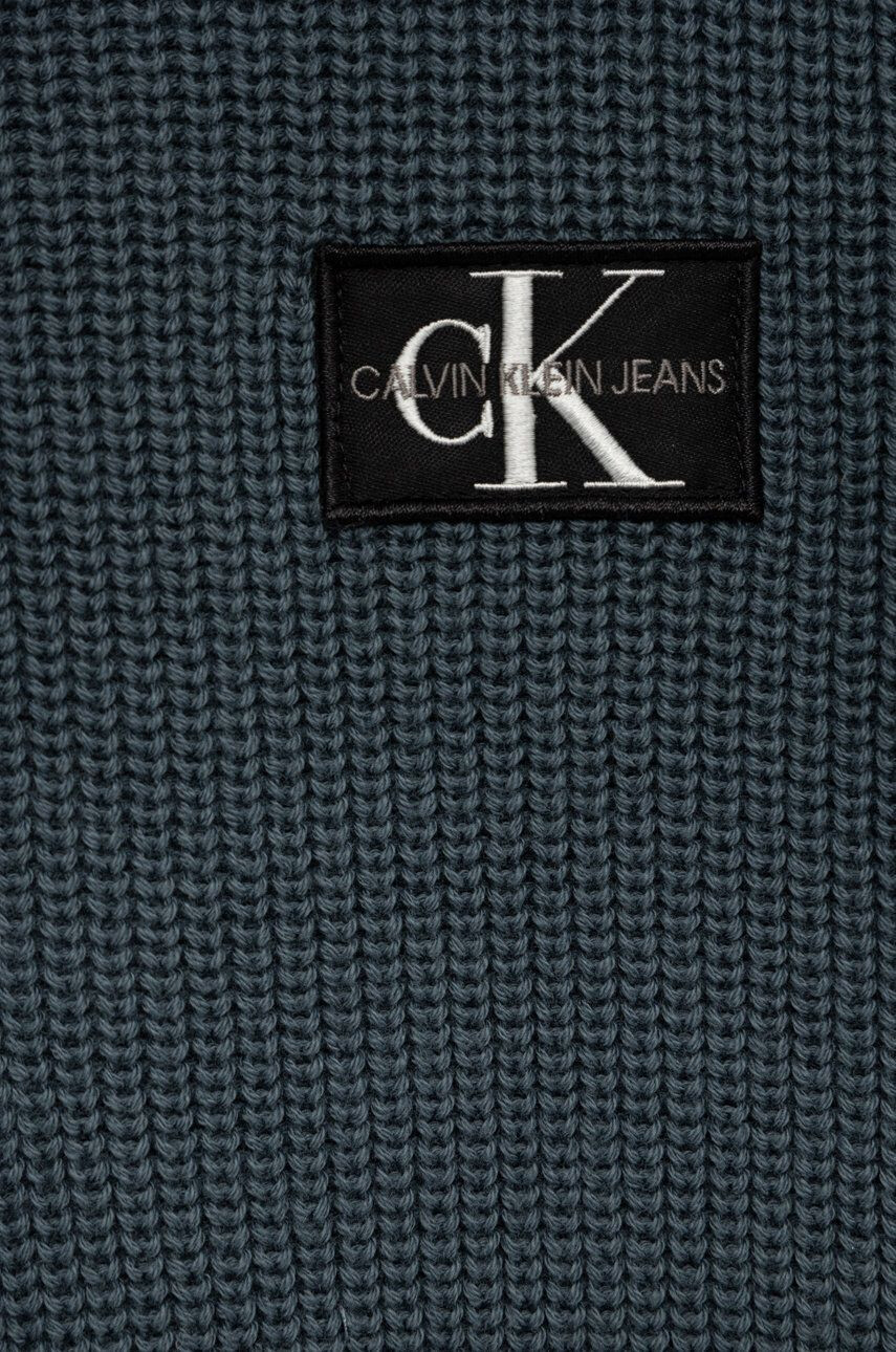 Calvin Klein Jeans Detský bavlnený sveter tmavomodrá farba - Pepit.sk