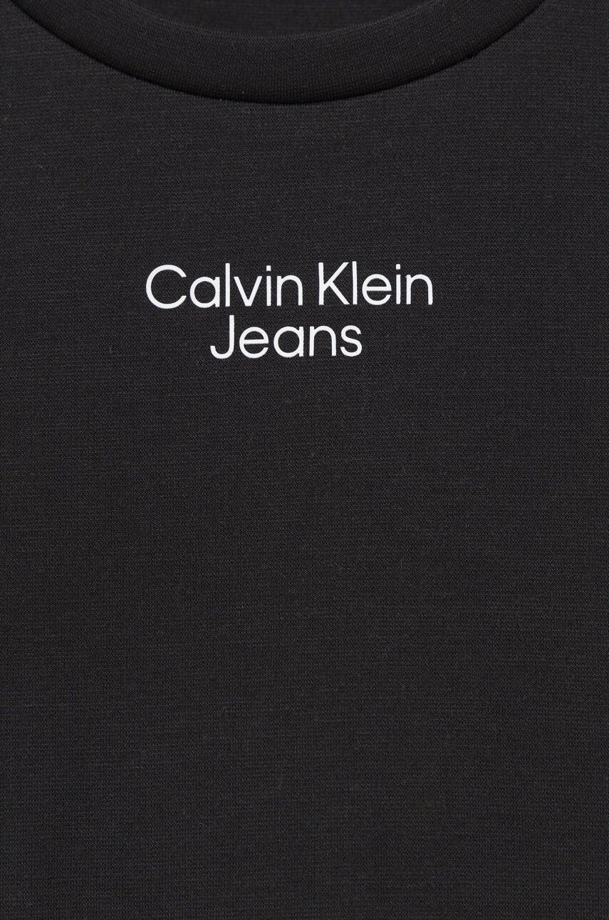 Calvin Klein Jeans Dievčenské šaty čierna farba mini áčkový strih - Pepit.sk