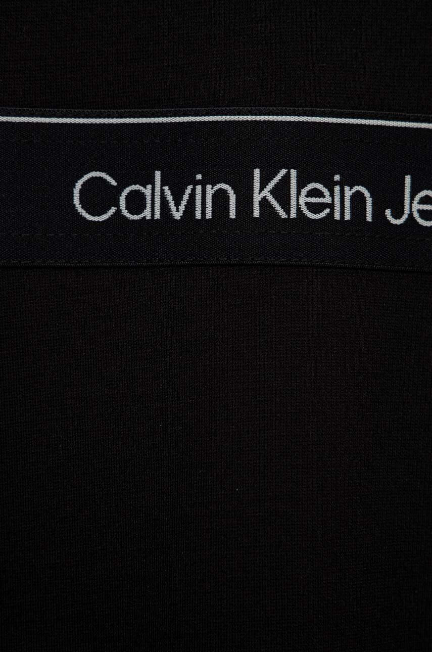 Calvin Klein Jeans Dievčenské šaty čierna farba midi rovný strih - Pepit.sk