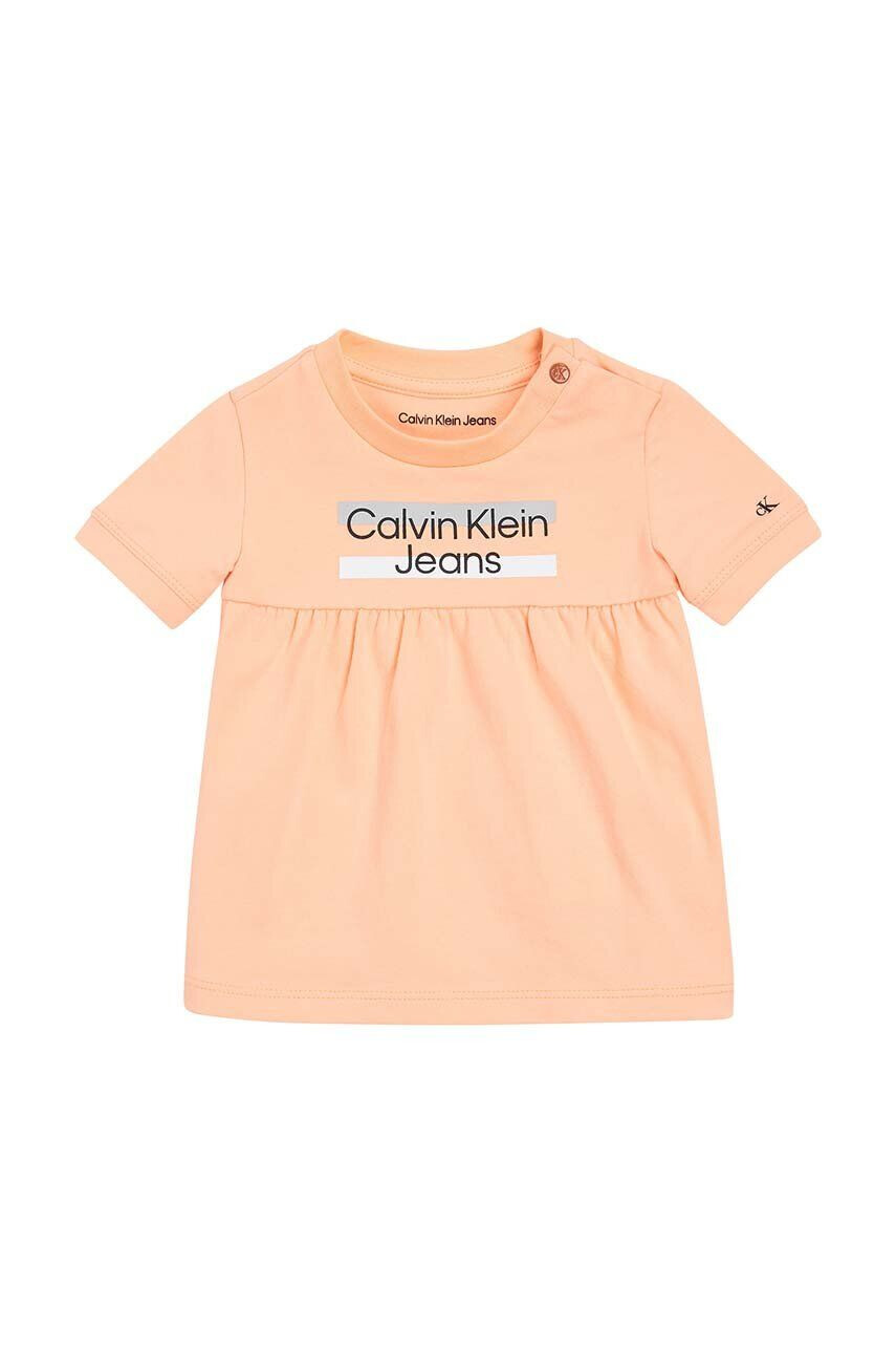 Calvin Klein Jeans Dievčenské šaty čierna farba mini áčkový strih - Pepit.sk