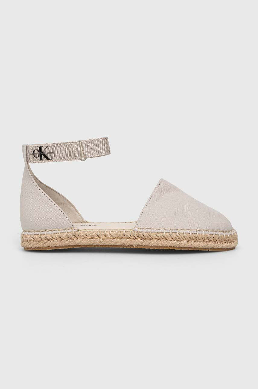 Calvin Klein Jeans Espadrilky ANKLE ESPADRILLE béžová farba YW0YW01027 - Pepit.sk