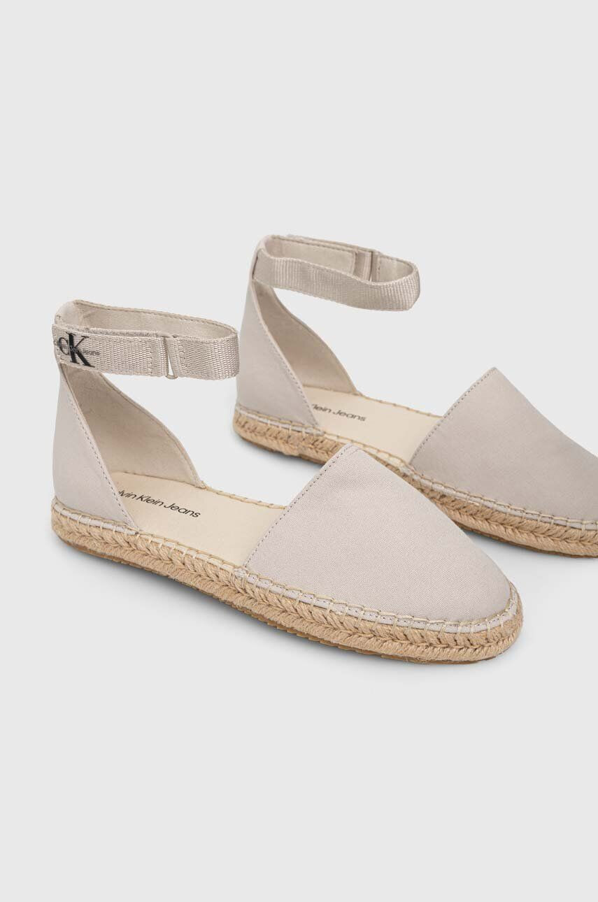 Calvin Klein Jeans Espadrilky ANKLE ESPADRILLE béžová farba YW0YW01027 - Pepit.sk