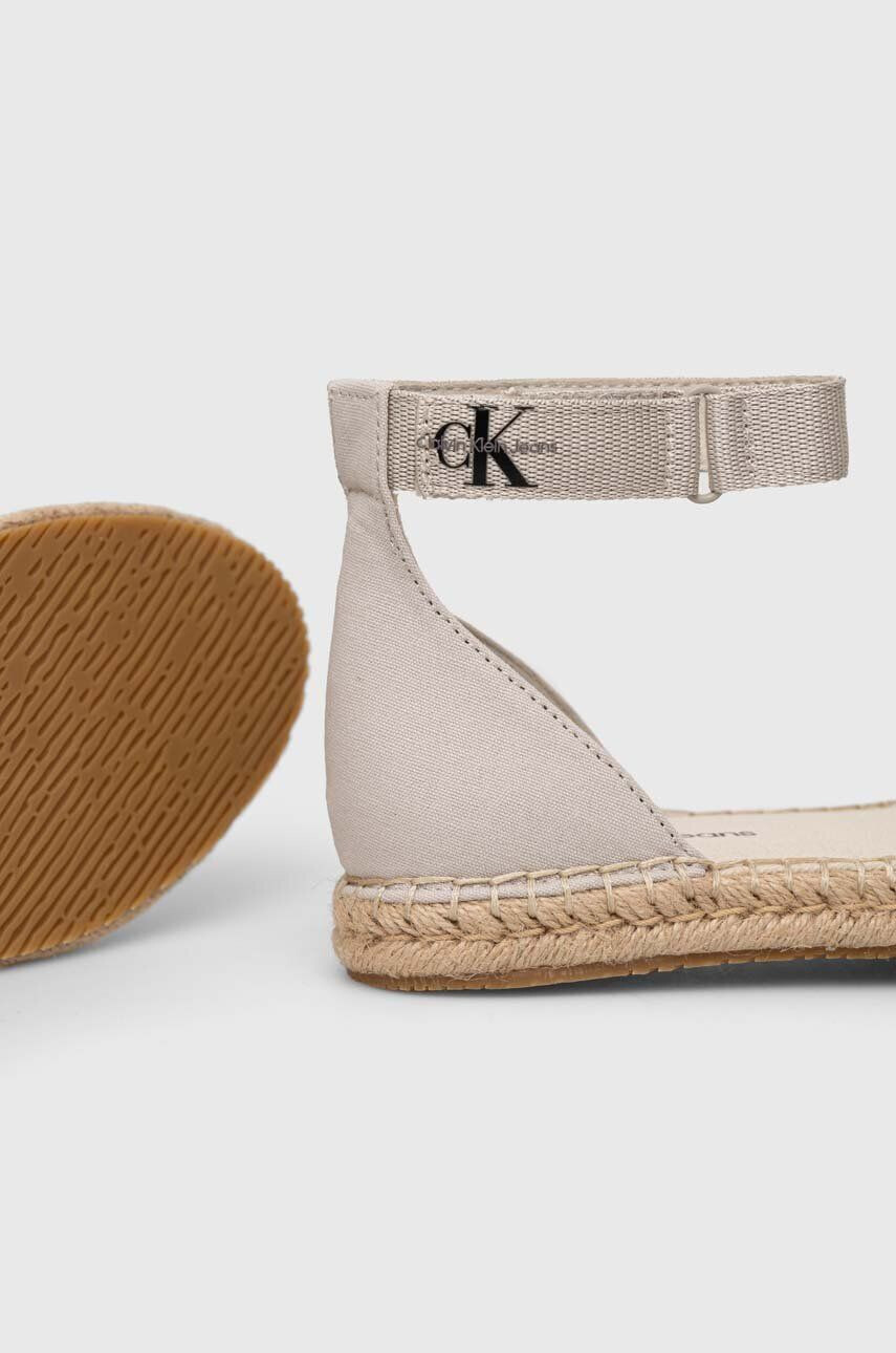 Calvin Klein Jeans Espadrilky ANKLE ESPADRILLE béžová farba YW0YW01027 - Pepit.sk