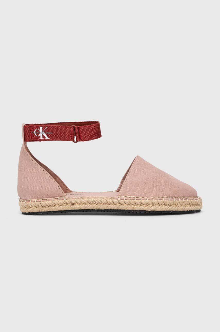 Calvin Klein Jeans Espadrilky ANKLE ESPADRILLE béžová farba YW0YW01027 - Pepit.sk