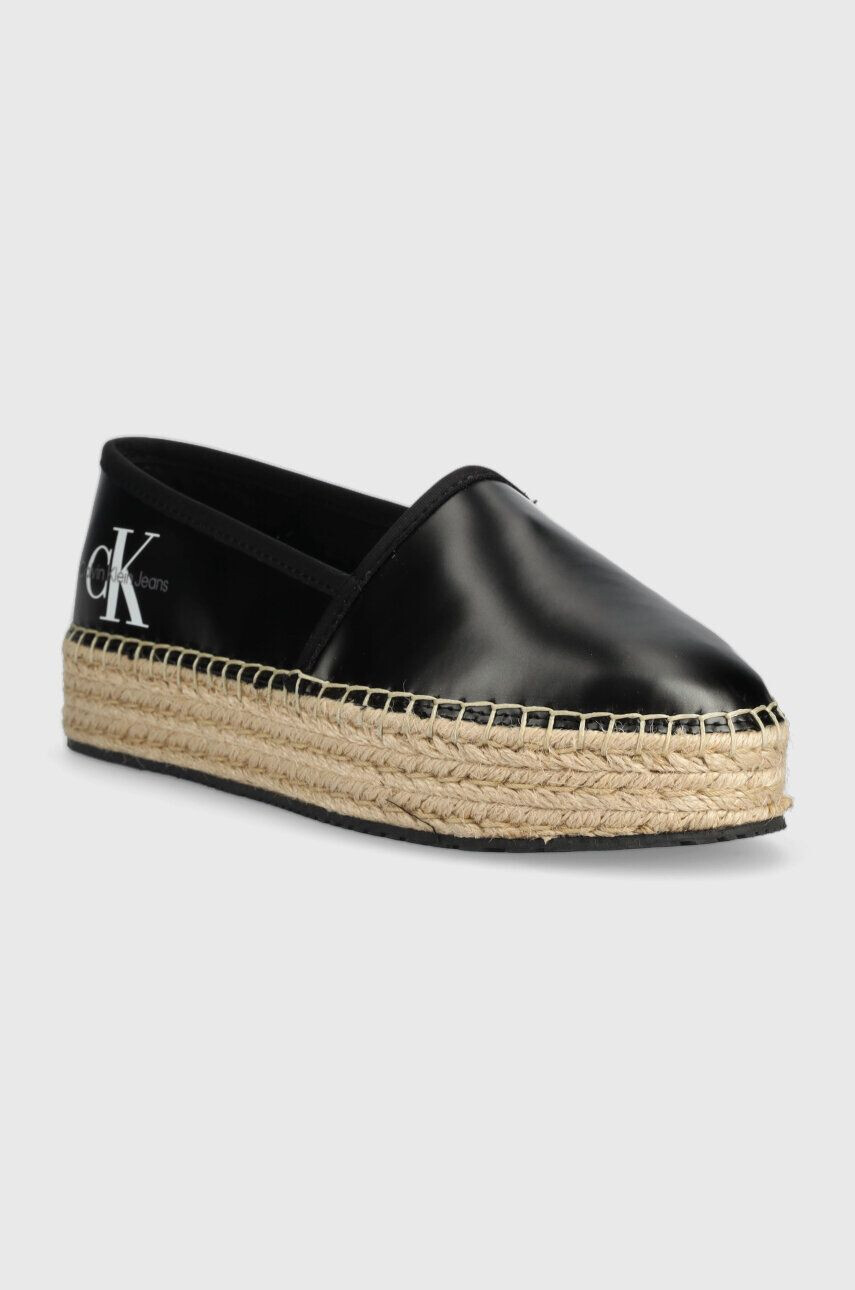 Calvin Klein Jeans Espadrilky ESPADRILLE FLATFORM čierna farba na platforme YW0YW01241 - Pepit.sk