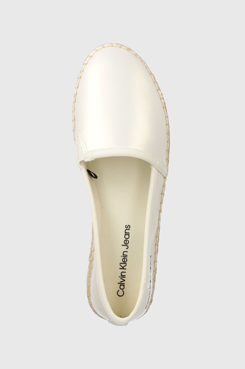 Calvin Klein Jeans Espadrilky ESPADRILLE FLATFORM biela farba na platforme YW0YW01241 - Pepit.sk