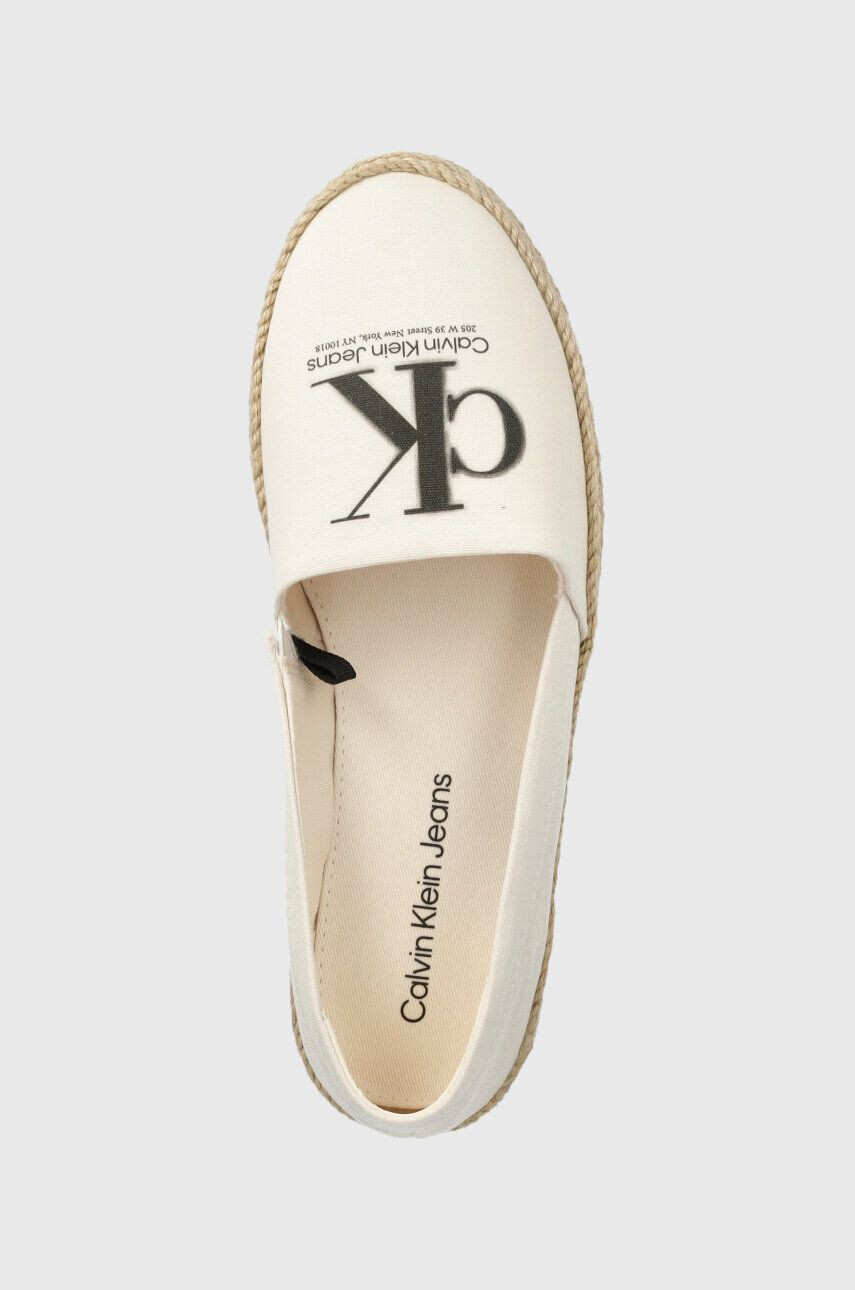 Calvin Klein Jeans Espadrilky ESPADRILLE MONO SEASONAL GR béžová farba YW0YW01032 - Pepit.sk