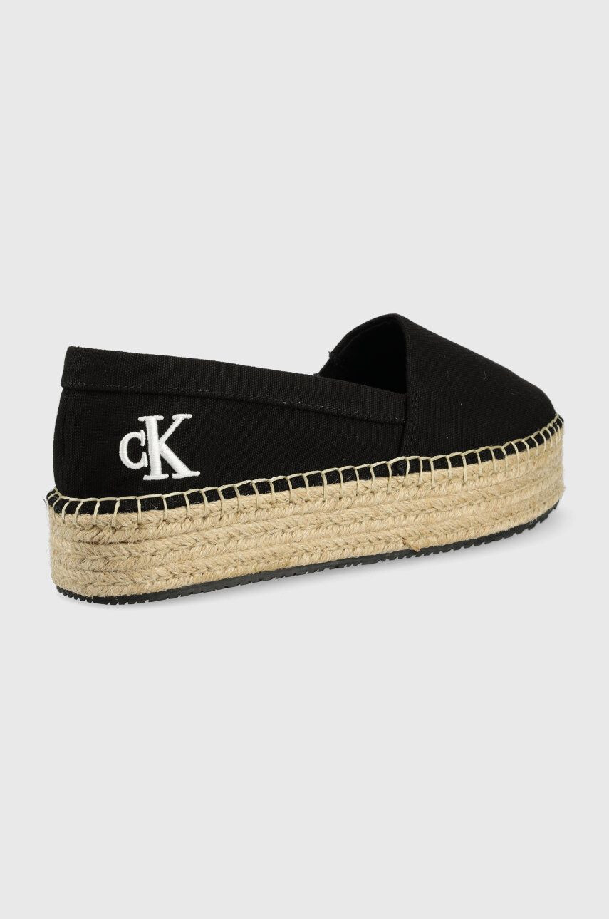 Calvin Klein Jeans Espadrilky Flatform Espadrille čierna farba na platforme - Pepit.sk