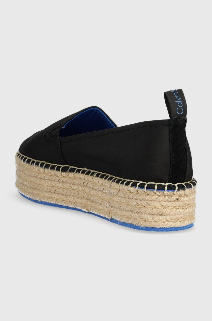 Calvin Klein Jeans Espadrilky FLATFORM ESPADRILLE SOFT NY čierna farba na platforme YW0YW00989 - Pepit.sk