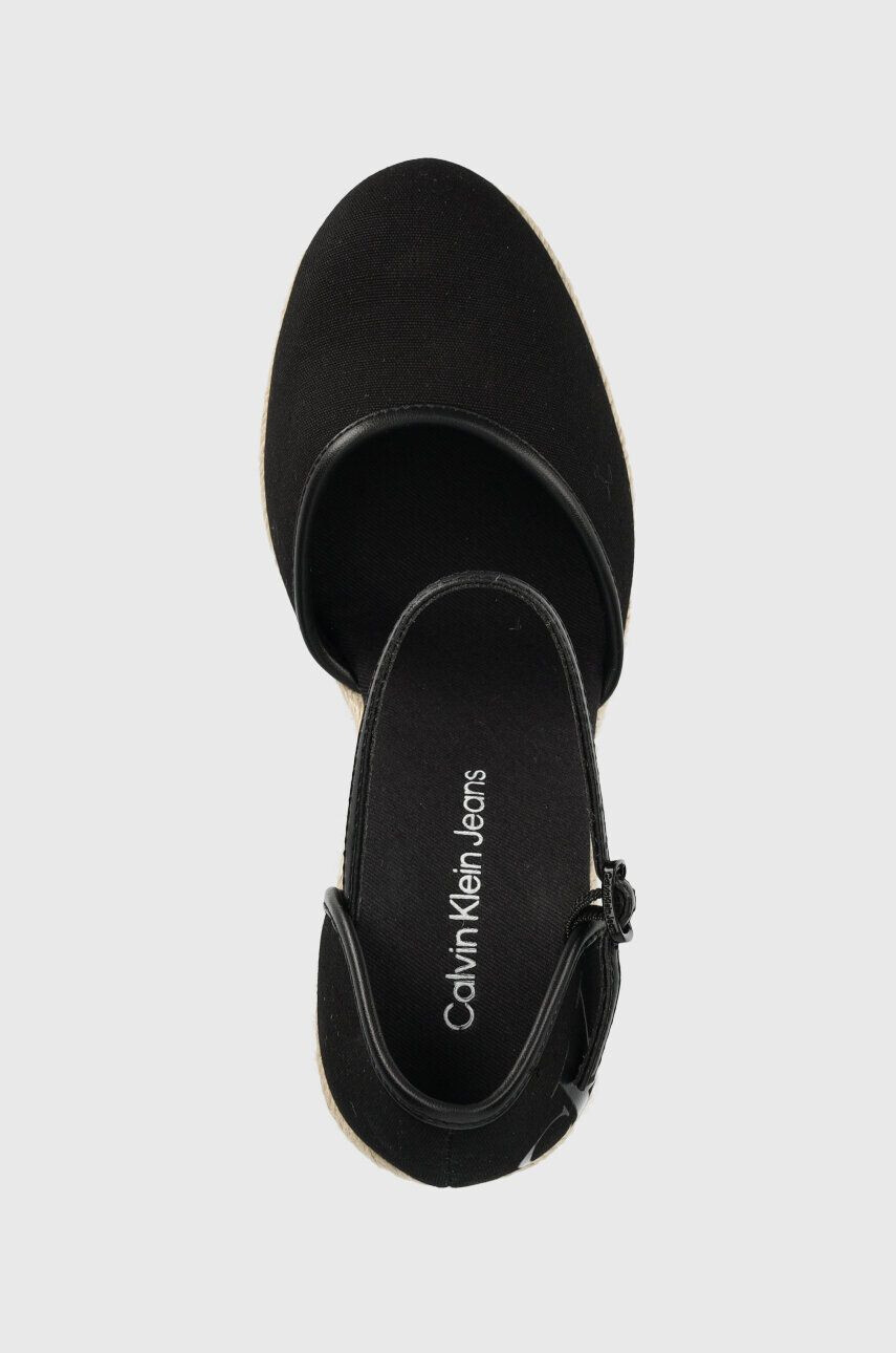 Calvin Klein Jeans Espadrilky WEDGE SANDAL CLOSE TOE ESS dámske čierna farba na kline YW0YW01194 - Pepit.sk