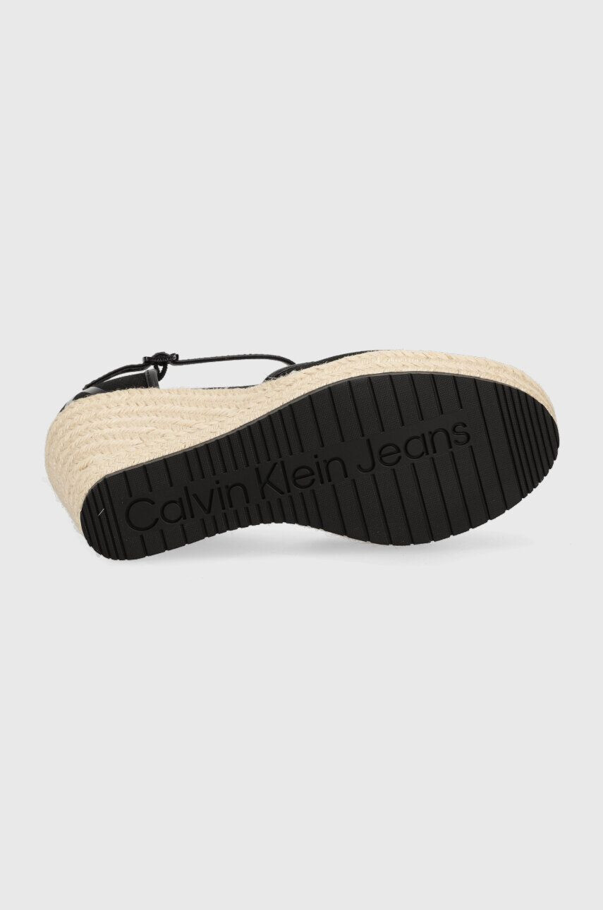 Calvin Klein Jeans Espadrilky WEDGE SANDAL CLOSE TOE ESS dámske čierna farba na kline YW0YW01194 - Pepit.sk