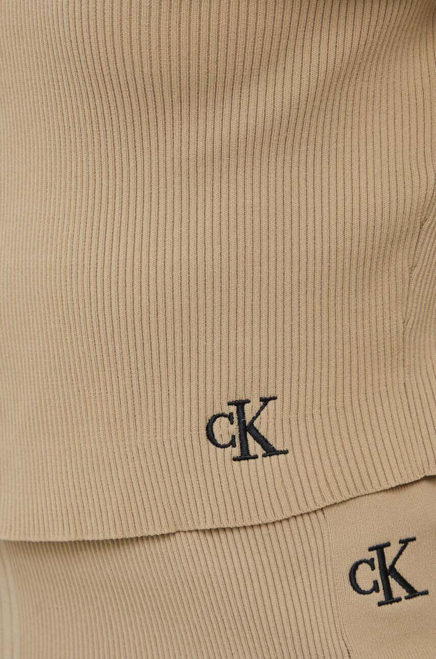 Calvin Klein Jeans Kardigán béžová farba - Pepit.sk