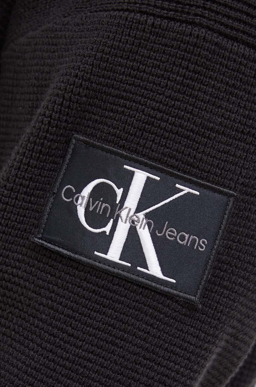 Calvin Klein Jeans Kardigán pánsky čierna farba - Pepit.sk