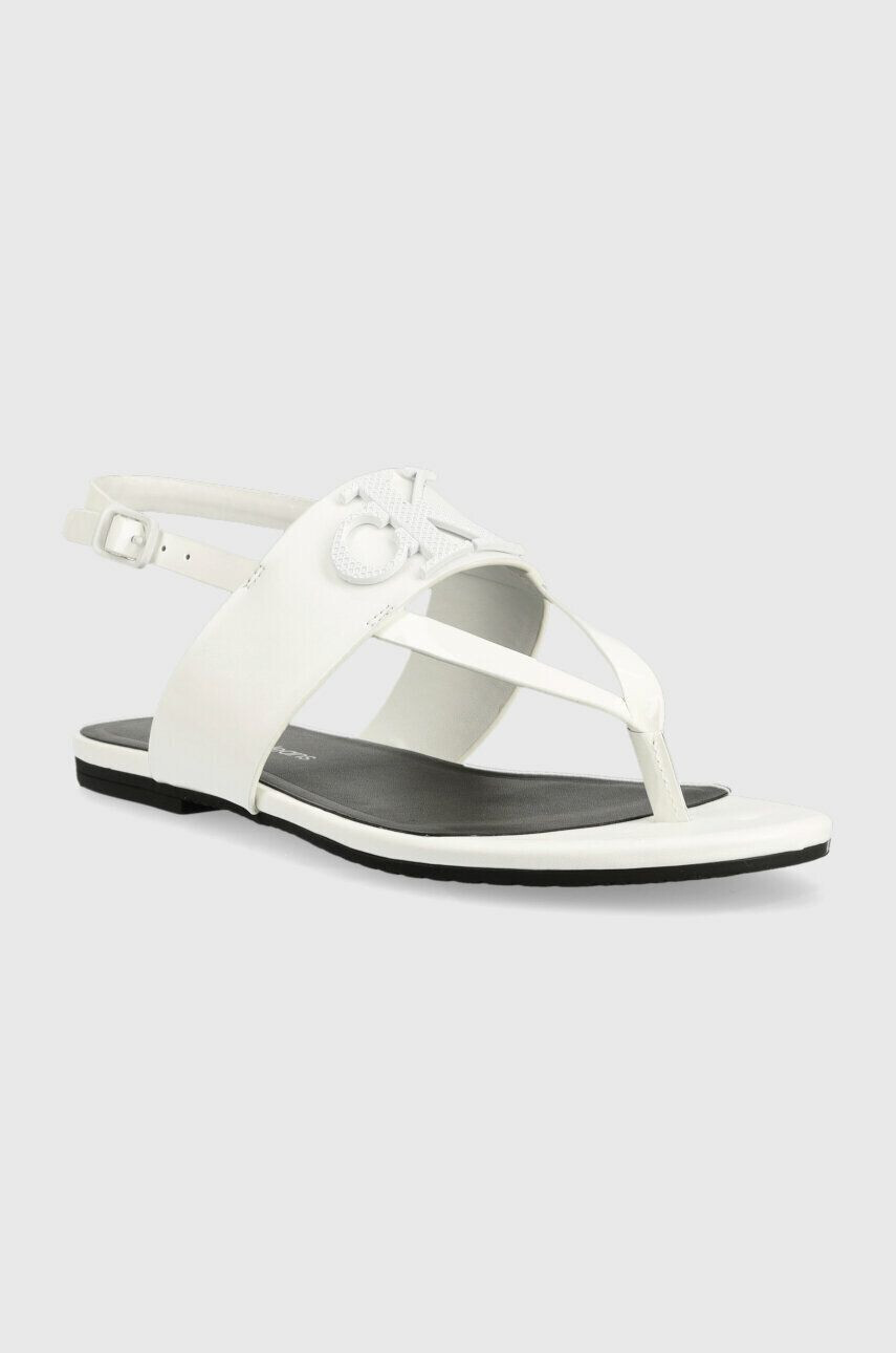 Calvin Klein Jeans Kožené sandále FLAT SANDAL HW - Pepit.sk