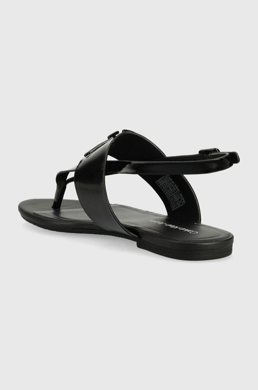 Calvin Klein Jeans Kožené sandále FLAT SANDAL HW dámske čierna farba YW0YW00953 - Pepit.sk