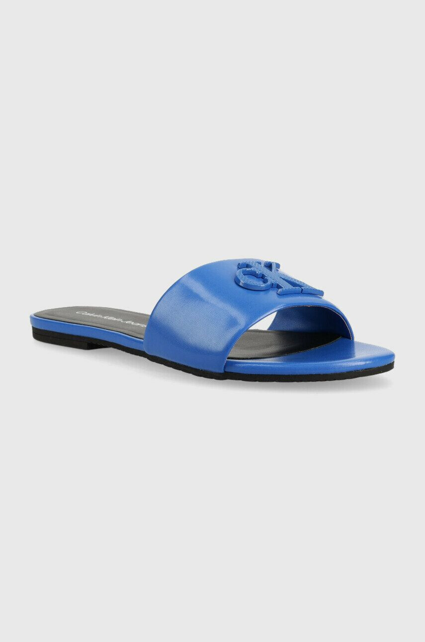 Calvin Klein Jeans Kožené šľapky FLAT SANDAL STRAP HW dámske YW0YW00952 - Pepit.sk