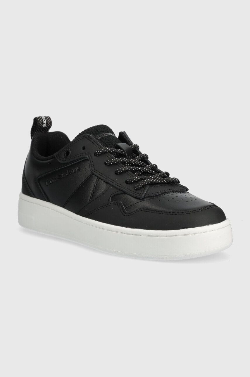 Calvin Klein Jeans Kožené tenisky BASKET CUPSOLE LACEU biela farba YM0YM00824 - Pepit.sk