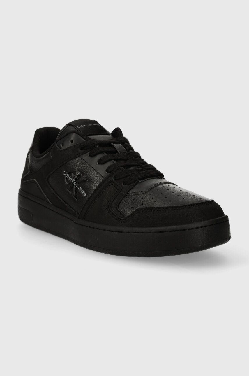 Calvin Klein Jeans Kožené tenisky BASKET CUPSOLE LOW LTH ML FAD čierna farba YM0YM00884 - Pepit.sk