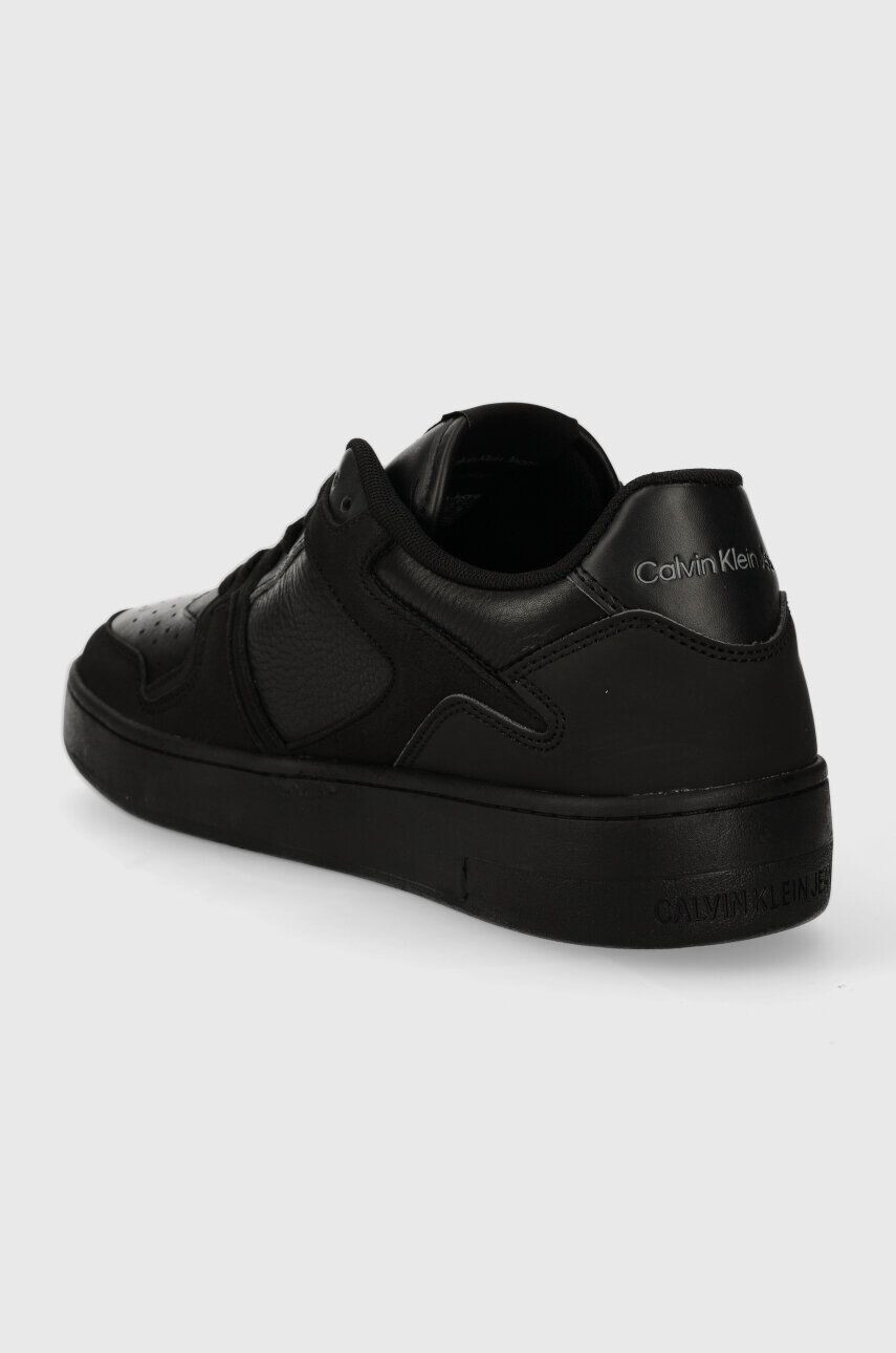 Calvin Klein Jeans Kožené tenisky BASKET CUPSOLE LOW LTH ML FAD čierna farba YM0YM00884 - Pepit.sk