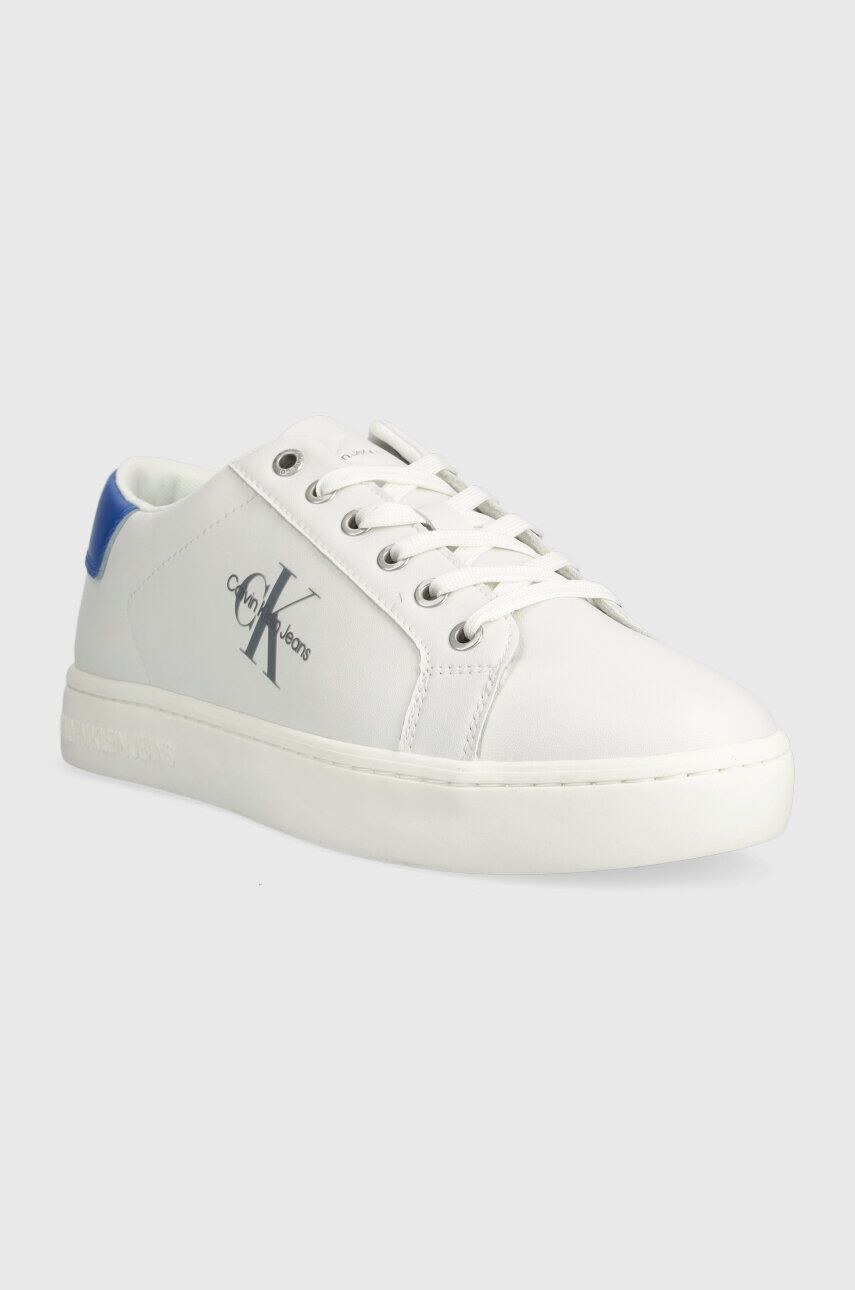 Calvin Klein Jeans Kožené tenisky CLASSIC CUPSOLE LACEUP LOW LTH biela farba YM0YM00491 - Pepit.sk