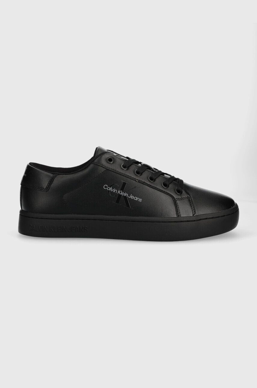 Calvin Klein Jeans Kožené tenisky CLASSIC CUPSOLE LACEUP LOW LTH čierna farba YM0YM00491 - Pepit.sk