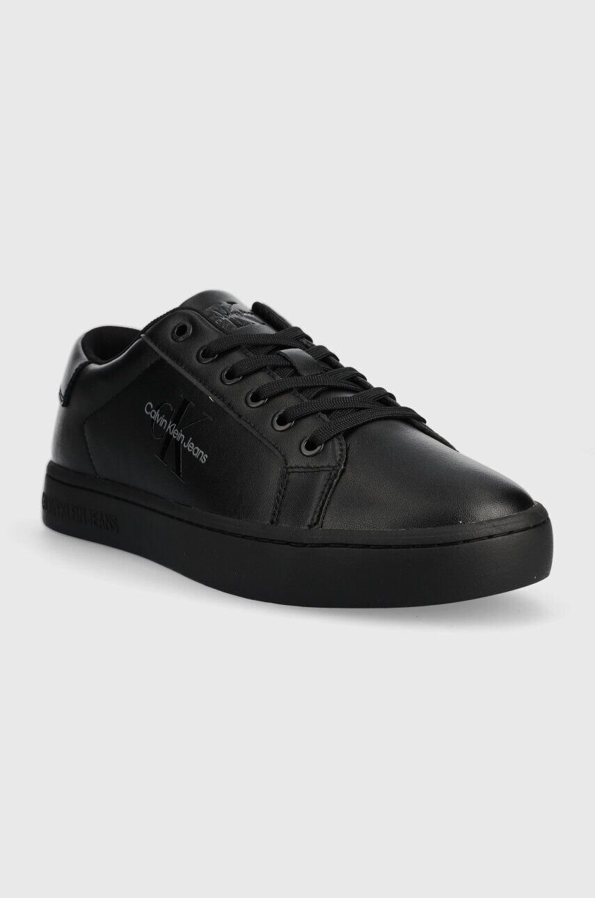 Calvin Klein Jeans Kožené tenisky CLASSIC CUPSOLE LACEUP LOW LTH čierna farba YM0YM00491 - Pepit.sk