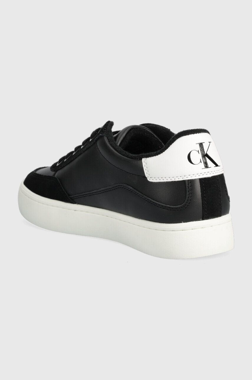 Calvin Klein Jeans Kožené tenisky CLASSIC CUPSOLE LACEUP MIX LTH čierna farba YM0YM00713 - Pepit.sk