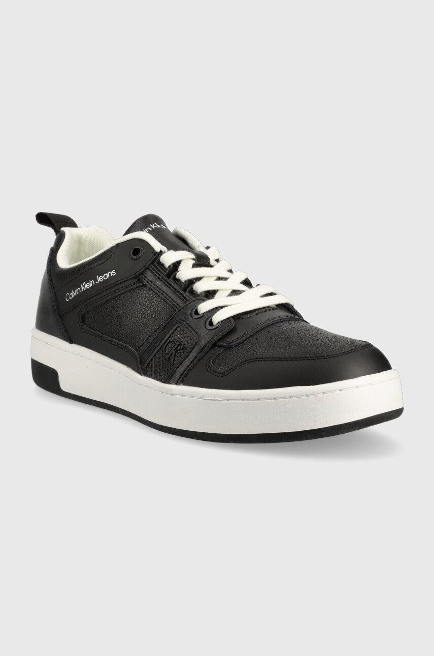 Calvin Klein Jeans Kožené tenisky YM0YM00575 BASKET CUPSOLE R LTH-TPU INSERT čierna farba - Pepit.sk