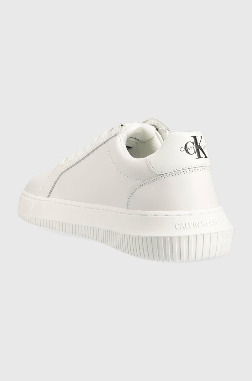 Calvin Klein Jeans Kožené tenisky YM0YM00681 CHUNKY CUPSOLE MONOLOGO biela farba YM0YM00681 - Pepit.sk